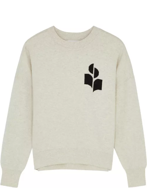 Isabel Marant étoile Atlee Logo-intarsia Cotton-blend Sweatshirt - Light Grey - 38 (UK 10 / S)
