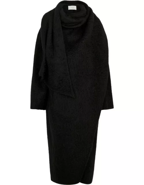 The Row Orlando Scarf-effect Wool-blend Coat - Black - M (UK 12 / M)
