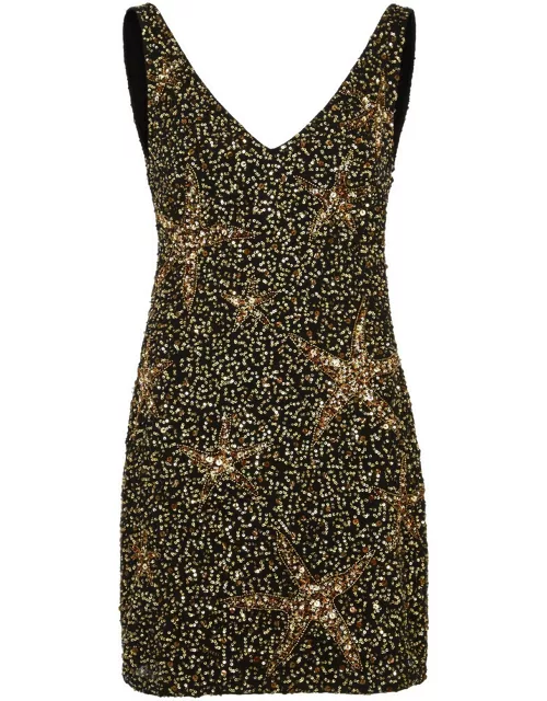 Rixo Christabel Sequin-embellished Mini Dress - Gold - 10 (UK 10 / S)