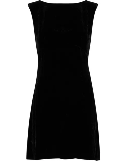 Rixo Michaela Velvet Mini Dress - Black - 10 (UK 10 / S)