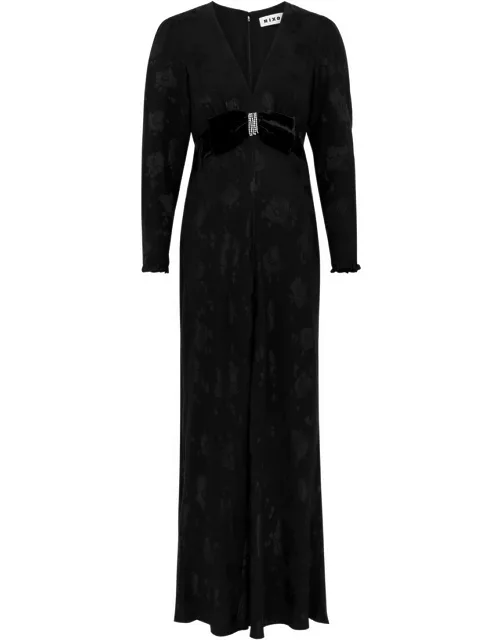 Rixo Anastasia Floral-jacquard Maxi Dress - Black - 10 (UK 10 / S)