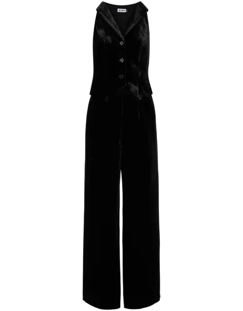 Rixo Sienna Velvet Jumpsuit - Black