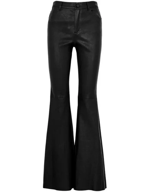 Alice + Olivia Brent Flared Leather Trousers - Black - 6 (UK 10 / S)