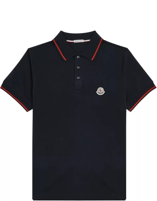 Moncler Logo Piqué Cotton Polo Shirt - Navy
