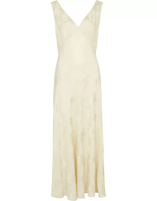 Rixo Sandrine Floral-jacquard Maxi Dress - Ivory - 10 (UK 10 / S)