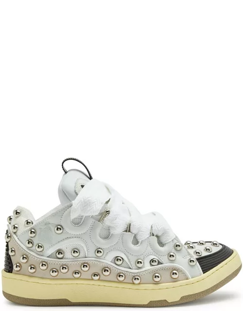 Lanvin Curb Panelled Stud Mesh Sneakers - White - 37 (IT37 / UK4)