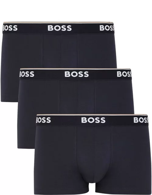 Boss Stretch-cotton Boxer Trunks - set of Three - Blue