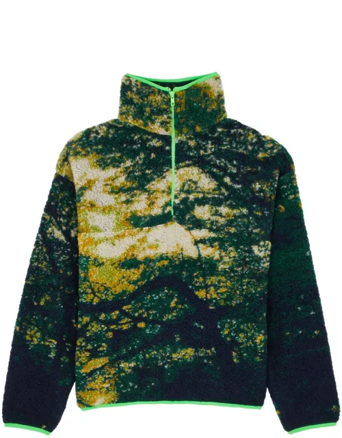 Conner Ives Printed Half-zip Fleece Sweatshirt - Green - M (UK12 / M)