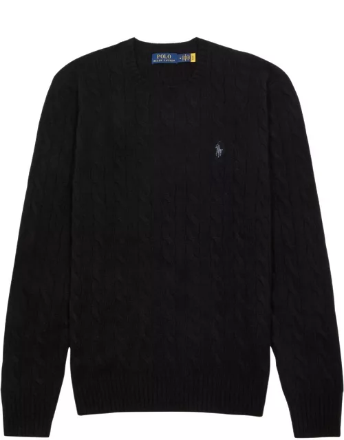 Polo Ralph Lauren Cable-knit Wool-blend Jumper - Black