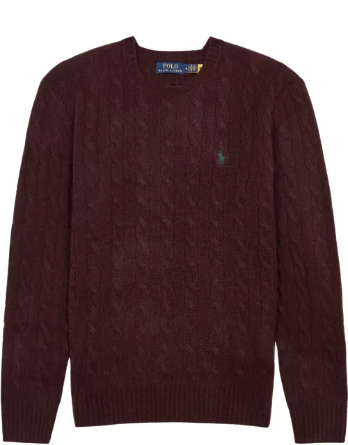 Polo Ralph Lauren Cable-knit Wool-blend Jumper - Dark Red