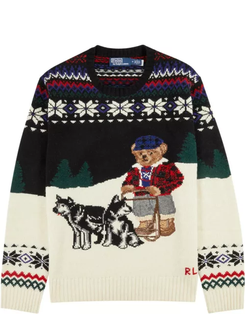 Polo Ralph Lauren Bear-intarsia Wool-blend Jumper - Multicoloured
