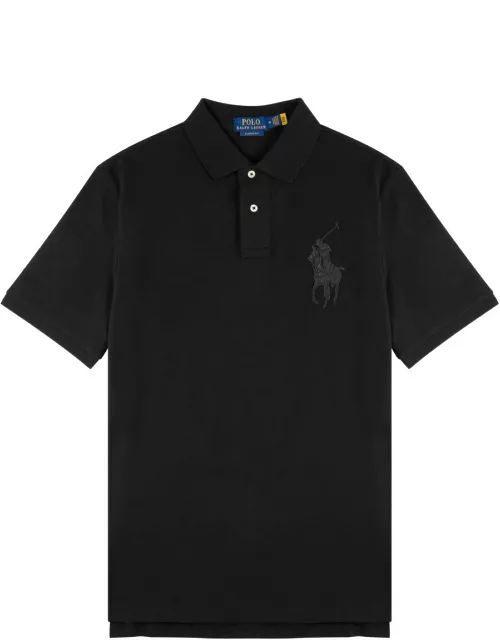 Polo Ralph Lauren Logo Piqué Cotton Polo Shirt - Black