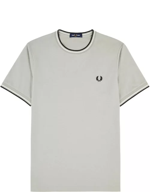 Fred Perry Logo-embroidered Cotton T-shirt - Light Grey