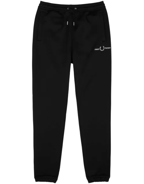 Fred Perry Logo-embroidered Cotton Sweatpants - Black