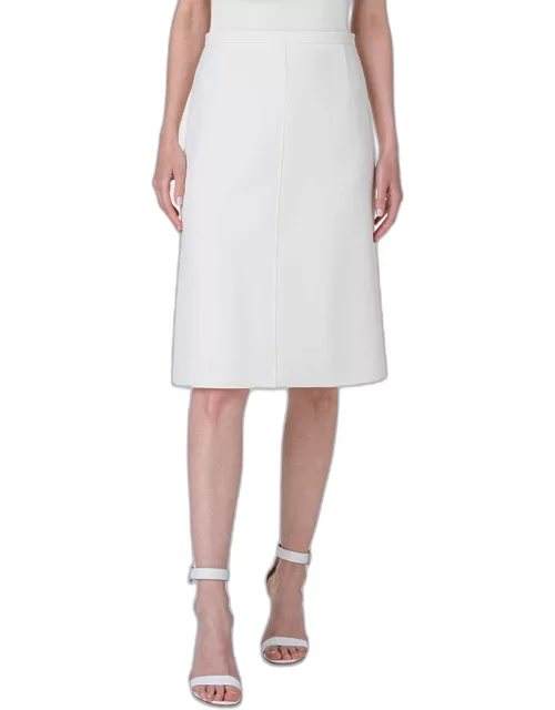 Wool Double Face Stretch A-Line Skirt