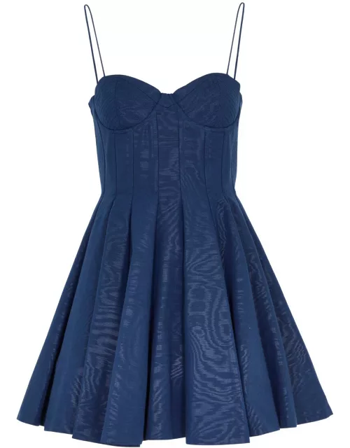 Alice + Olivia Adara Sheen Cotton-blend Mini Dress - Blue - 6 (UK 10 / S)