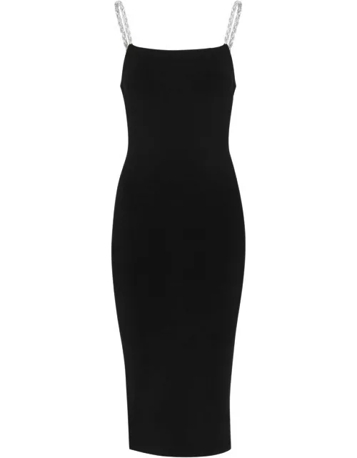 Alice + Olivia Valda Crystal-embellished Stretch-knit Midi Dress - Black - L (UK 14 / L)