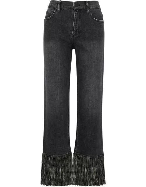 Alice + Olivia Amazing Fringed Straight-leg Jeans - Grey - 25 (W25 / UK 6 / XS)