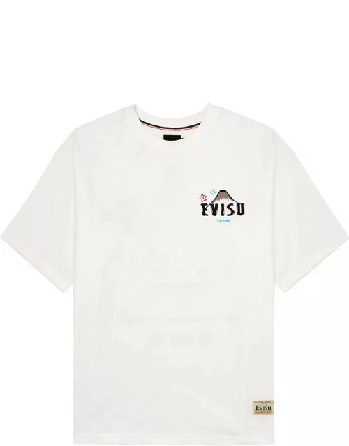 Evisu Logo-print Cotton T-shirt - Off White
