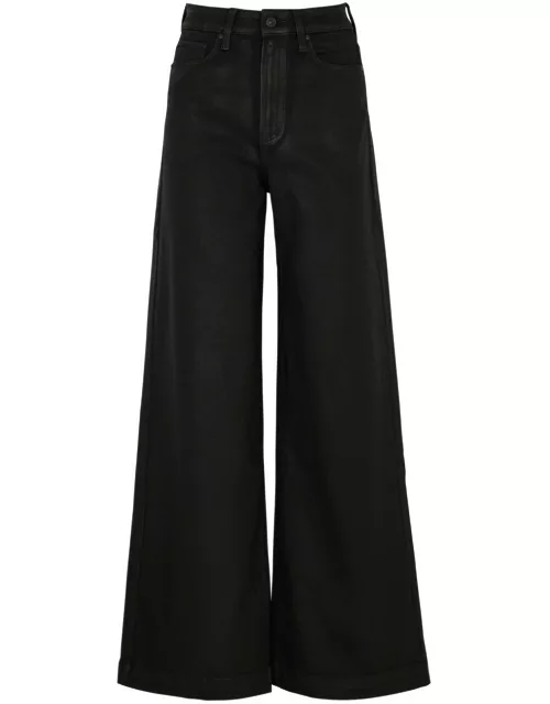Paige Harper Wide-leg Coated Jeans - Black - 24 (W24 / UK 4 / Xxs)