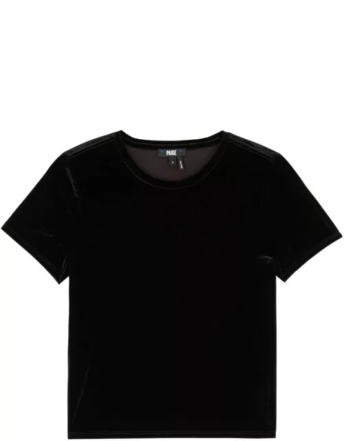 Paige Fiora Velvet T-shirt - Black - M (UK 12 / M)