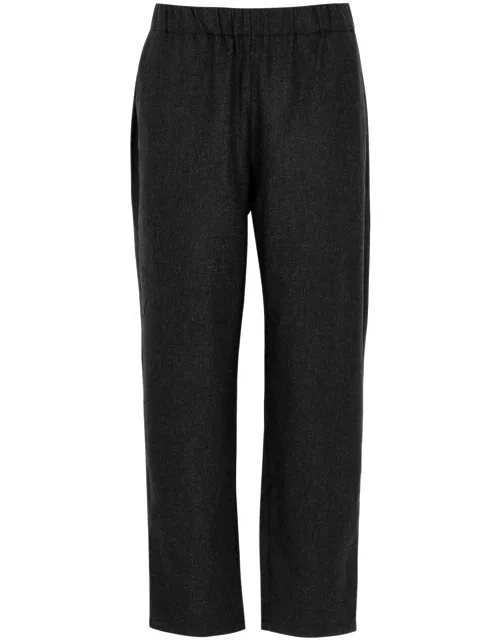 Eileen Fisher Tapered-leg Wool Trousers - Dark Grey - L (UK 18-20 / XL)