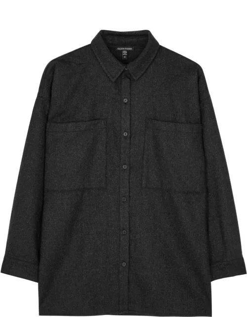 Eileen Fisher Wool Shirt - Dark Grey - M (UK 14-16 / L)
