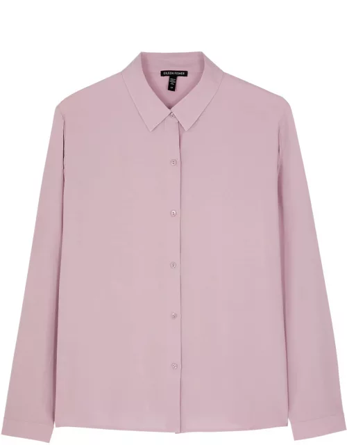 Eileen Fisher Silk Crepe de Chine Shirt - Lilac - M (UK 14-16 / L)