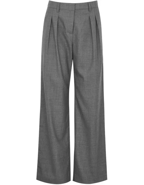 Aexae Wide-leg Wool Trousers - Grey - M (UK 12 / M)