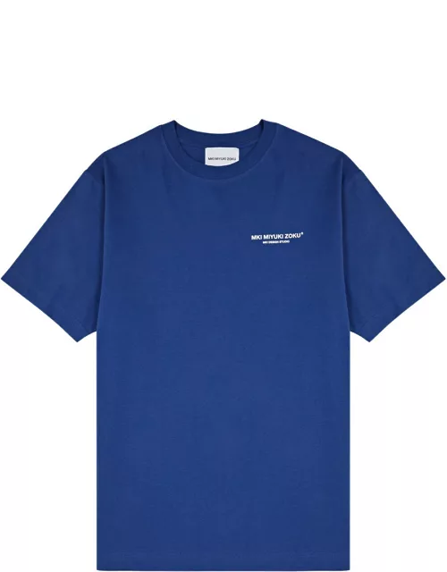 Mki Miyuki Zoku Design Studio Logo Cotton T-shirt - Blue