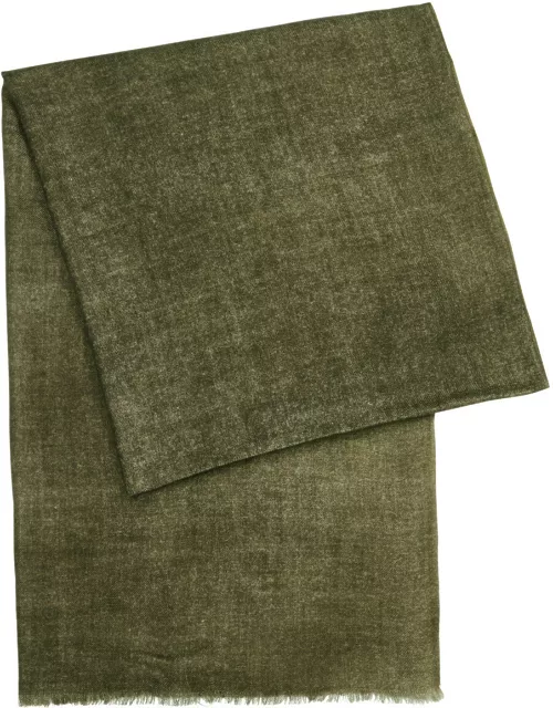 Ama Pure Double-faced Wool Scarf - Olive