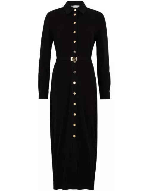 Tory Burch Jersey Midi Shirt Dress - Black - 10 (UK 14 / L)
