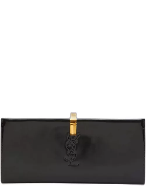 YSL Embossed Ring Closure Evening Clutch Bag in Patent Leather
