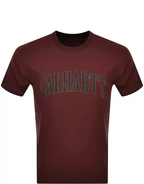 Carhartt WIP Paisley Logo T Shirt Burgundy