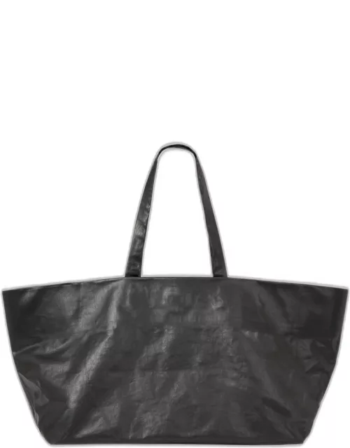 Faux-Leather Shopper Tote Bag