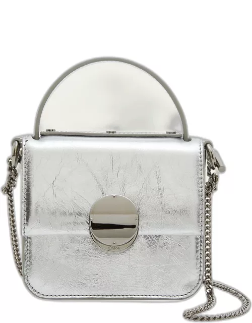 Penelope Metallic Leather Top-Handle Bag