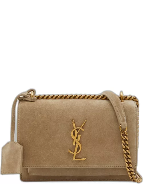 Sunset Small YSL Crossbody Bag in Suede