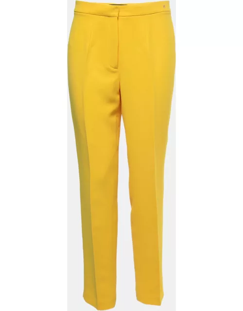 CH Carolina Herrera Yellow Crepe Tapered Trousers