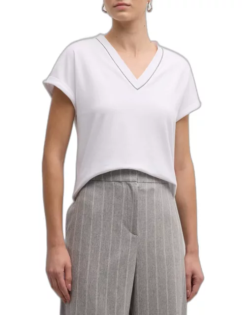 Short-Sleeve V-Neck Cotton T-Shirt