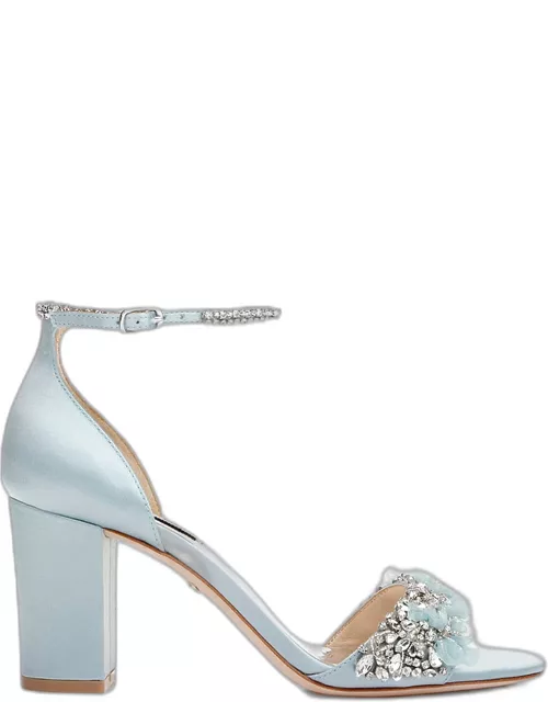 Finesse Satin Pumps w/ Crystal