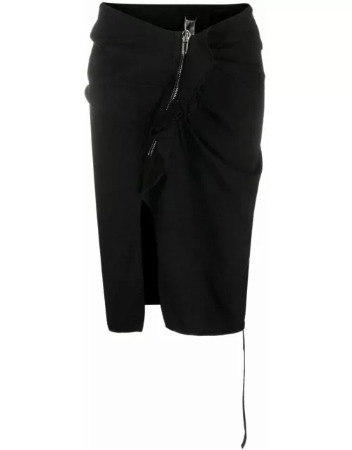 Black pencil skirt with zip