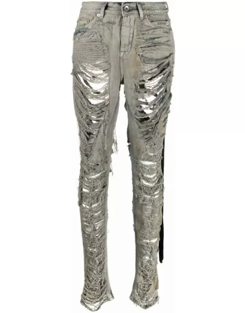 Grey slim jeans with worn effect