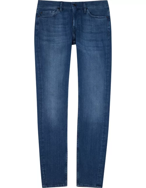7 For All Mankind Paxtyn Luxe Performance Plus+ Blue Tapered Jeans - Mid Blu