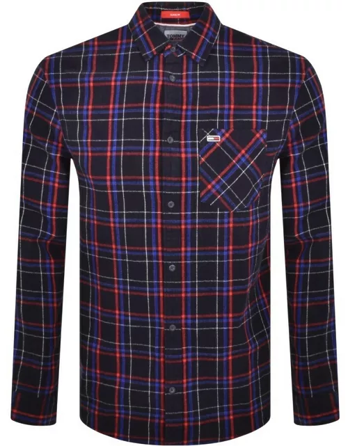 Tommy Jeans Classic Check Pocket Shirt Navy