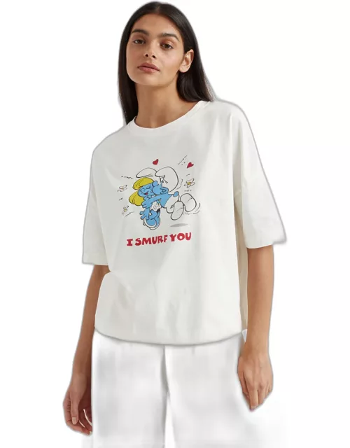 Cream Cotton I Smurf You T-shirt