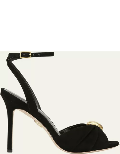 Genevieve Suede Ankle-Strap Sandal