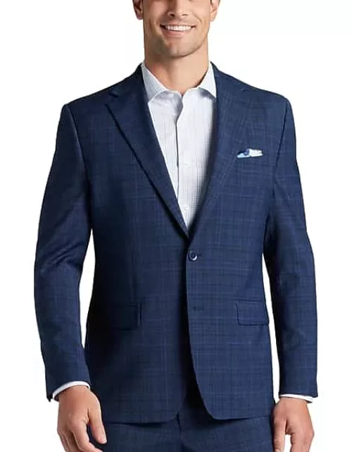 Collection by Michael Strahan Men's Michael Strahan Classic Fit Suit Separates Jacket Navy Plaid