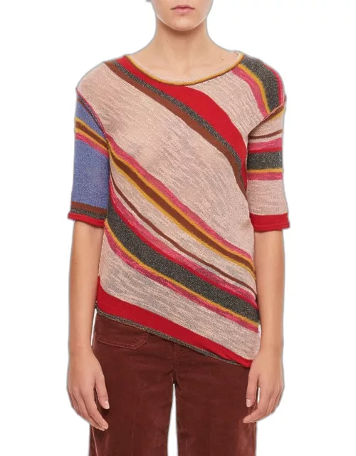 Vitelli Asymmetric Knitted Multicolor Shirt Multicolor