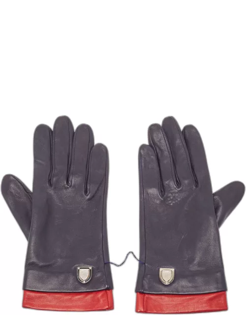 Dior Navy Blue/Red Leather Glove