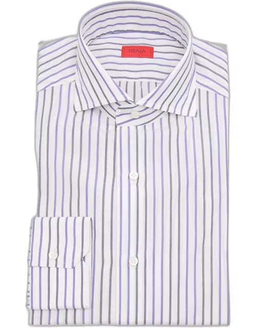 Men's Cotton Stripe Casual Button-Down Shirt